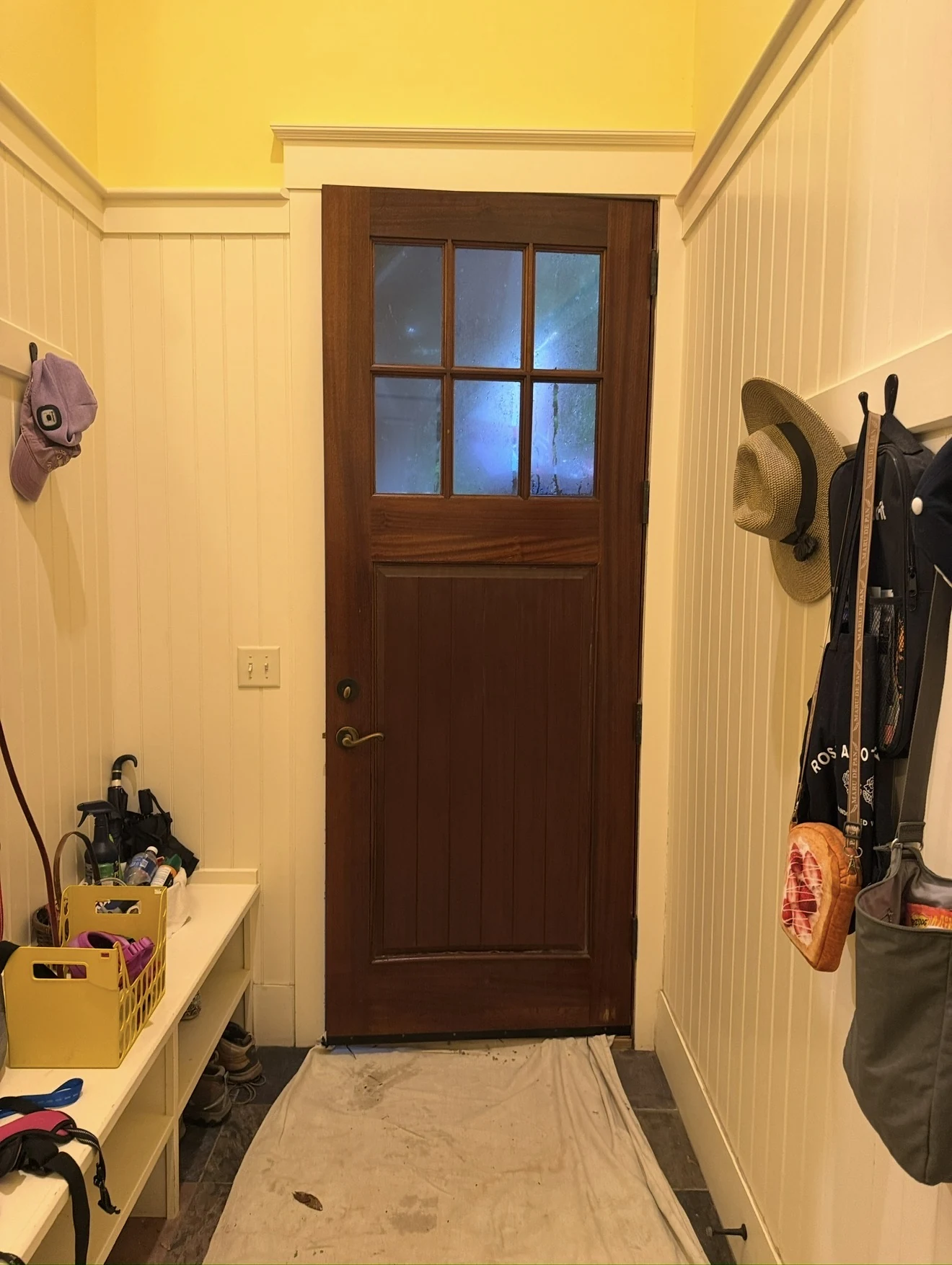 Finished wood entry door restored by CEHER Group